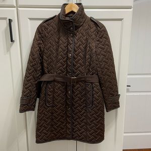 Cole Haan Brown Quilted Trench Coat